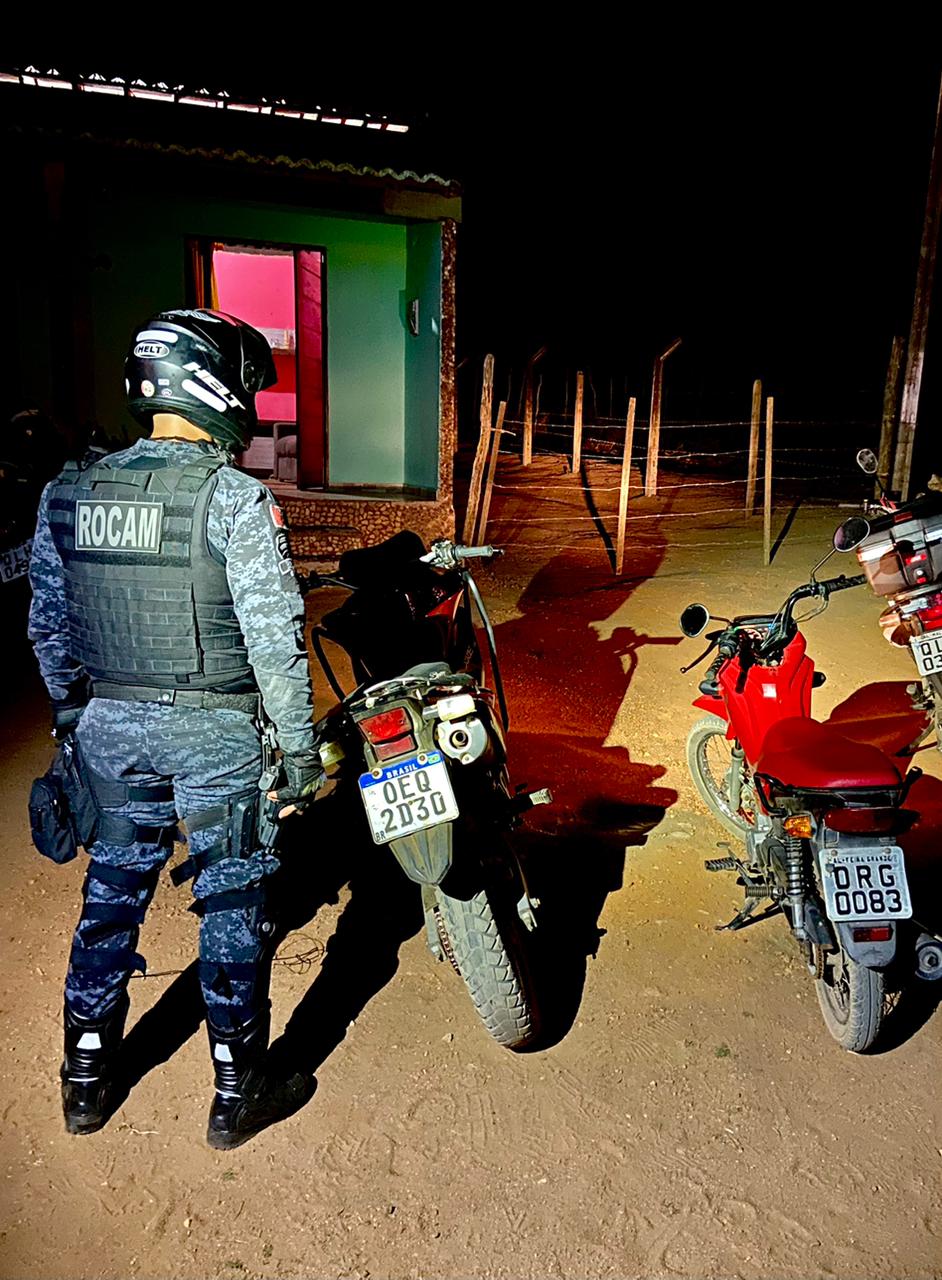 Polícia localiza motos roubadas em residência na zona rural de Lagoa da Canoa