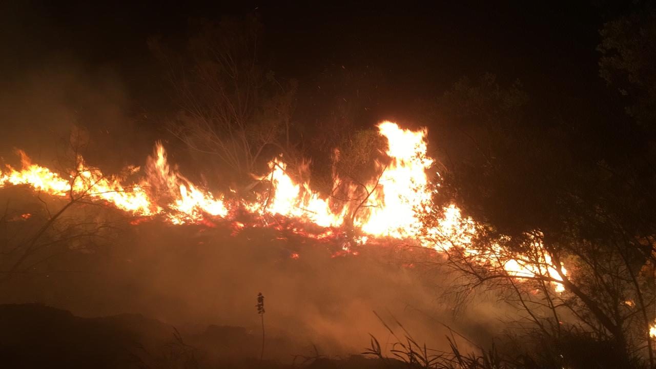 Incêndio em vegetação é registrado durante a madrugada no Povoado Amargosa; veja